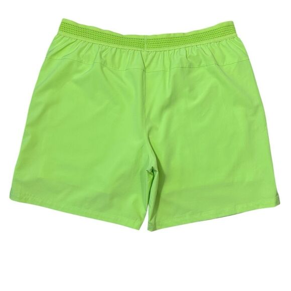 Fabletics Men’s Lime Green Fundamental 7” Athletic Shorts - Picture 6 of 9